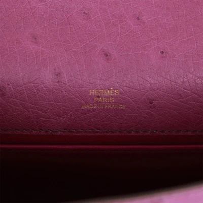 Hermes Kelly Pochette Anemone Ostrich Permabrass Hardware Hermes Kelly Pochette Anemone Ostrich Permabrass Hardware