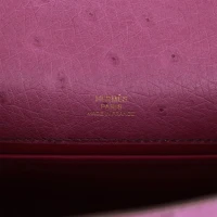 Hermes Kelly Pochette Anemone Ostrich Permabrass Hardware Hermes Kelly Pochette Anemone Ostrich Permabrass Hardware