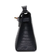 Hermes Kelly Pochette Bleu Indigo Matte Alligator Gold Hardware Hermes Kelly Pochette Bleu Indigo Matte Alligator Gold Hardware