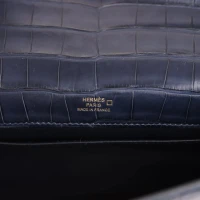 Hermes Kelly Pochette Bleu Indigo Matte Alligator Gold Hardware Hermes Kelly Pochette Bleu Indigo Matte Alligator Gold Hardware