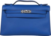 Hermes Kelly Pochette Bleu Royal Swift Palladium Hardware Hermes Kelly Pochette Bleu Royal Swift Palladium Hardware