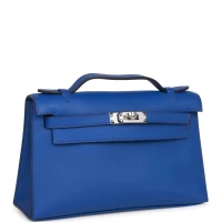Hermes Kelly Pochette Bleu Royal Swift Palladium Hardware Hermes Kelly Pochette Bleu Royal Swift Palladium Hardware