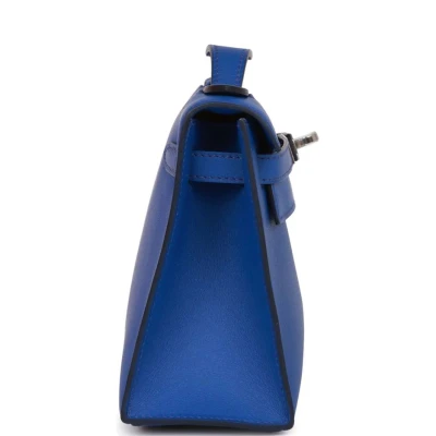 Hermes Kelly Pochette Bleu Royal Swift Palladium Hardware Hermes Kelly Pochette Bleu Royal Swift Palladium Hardware
