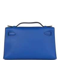 Hermes Kelly Pochette Bleu Royal Swift Palladium Hardware Hermes Kelly Pochette Bleu Royal Swift Palladium Hardware