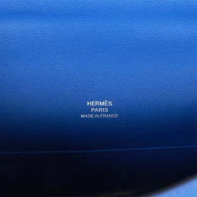 Hermes Kelly Pochette Bleu Royal Swift Palladium Hardware Hermes Kelly Pochette Bleu Royal Swift Palladium Hardware