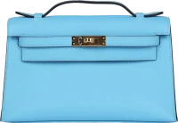 Hermes Kelly Pochette Celeste Swift Gold Hardware Hermes Kelly Pochette Celeste Swift Gold Hardware