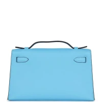 Hermes Kelly Pochette Celeste Swift Gold Hardware Hermes Kelly Pochette Celeste Swift Gold Hardware