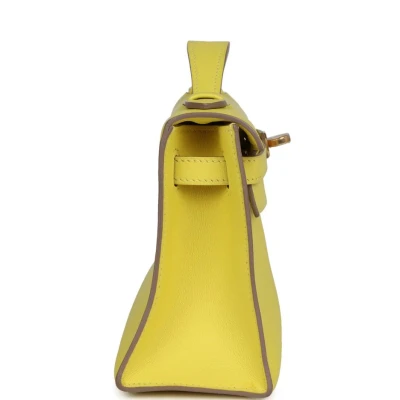 Hermes Kelly Pochette Lime Swift Gold Hardware Hermes Kelly Pochette Lime Swift Gold Hardware