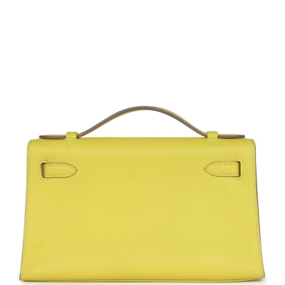 Hermes Kelly Pochette Lime Swift Gold Hardware Hermes Kelly Pochette Lime Swift Gold Hardware