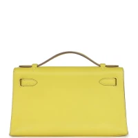 Hermes Kelly Pochette Lime Swift Gold Hardware Hermes Kelly Pochette Lime Swift Gold Hardware