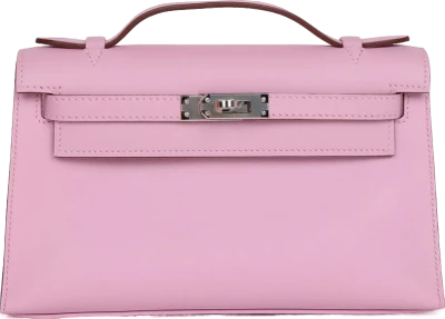 Hermes Kelly Pochette Mauve Sylvestre Swift Palladium Hardware Hermes Kelly Pochette Mauve Sylvestre Swift Palladium Hardware