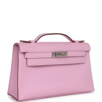 Hermes Kelly Pochette Mauve Sylvestre Swift Palladium Hardware Hermes Kelly Pochette Mauve Sylvestre Swift Palladium Hardware