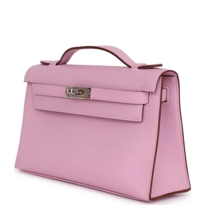 Hermes Kelly Pochette Mauve Sylvestre Swift Palladium Hardware Hermes Kelly Pochette Mauve Sylvestre Swift Palladium Hardware