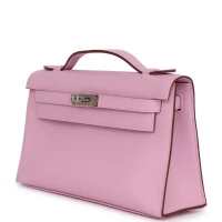 Hermes Kelly Pochette Mauve Sylvestre Swift Palladium Hardware Hermes Kelly Pochette Mauve Sylvestre Swift Palladium Hardware