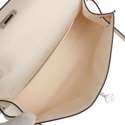 Hermes Kelly Pochette Nata Ostrich Palladium Hardware