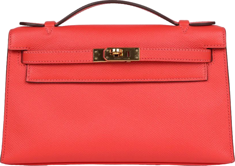 Hermes Kelly Pochette Rose Jaipur Epsom Gold Hardware
