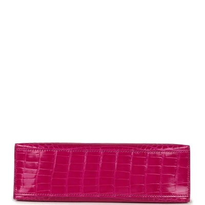 Hermes Kelly Pochette Rose Scheherazade Shiny Alligator Gold Hardware Hermes Kelly Pochette Rose Scheherazade Shiny Alligator Gold Hardware