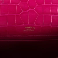 Hermes Kelly Pochette Rose Scheherazade Shiny Alligator Gold Hardware Hermes Kelly Pochette Rose Scheherazade Shiny Alligator Gold Hardware