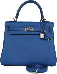Hermes Kelly Retourne 25 Bleu France Swift Palladium Hardware Hermes Kelly Retourne 25 Bleu France Swift Palladium Hardware