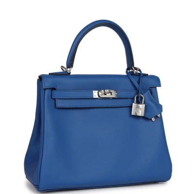 Hermes Kelly Retourne 25 Bleu France Swift Palladium Hardware Hermes Kelly Retourne 25 Bleu France Swift Palladium Hardware
