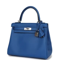 Hermes Kelly Retourne 25 Bleu France Swift Palladium Hardware Hermes Kelly Retourne 25 Bleu France Swift Palladium Hardware