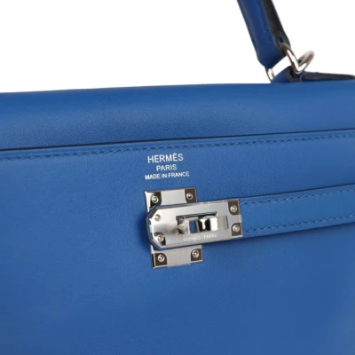 Hermes Kelly Retourne 25 Bleu France Swift Palladium Hardware Hermes Kelly Retourne 25 Bleu France Swift Palladium Hardware