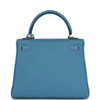 Hermes Kelly Retourne 25 Blue Jean Togo Gold Hardware Hermes Kelly Retourne 25 Blue Jean Togo Gold Hardware