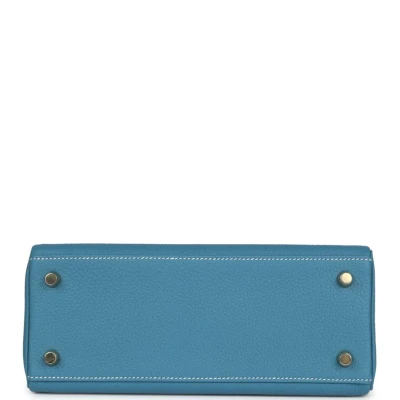Hermes Kelly Retourne 25 Blue Jean Togo Gold Hardware Hermes Kelly Retourne 25 Blue Jean Togo Gold Hardware