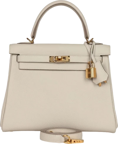 Hermes Kelly Retourne 25 Craie Togo Gold Hardware Hermes Kelly Retourne 25 Craie Togo Gold Hardware