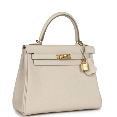 Hermes Kelly Retourne 25 Craie Togo Gold Hardware Hermes Kelly Retourne 25 Craie Togo Gold Hardware