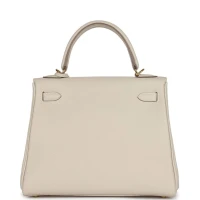 Hermes Kelly Retourne 25 Craie Togo Gold Hardware Hermes Kelly Retourne 25 Craie Togo Gold Hardware