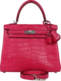 Hermes Kelly Retourne 25 Framboise Matte Alligator Palladium Hardware Hermes Kelly Retourne 25 Framboise Matte Alligator Palladium Hardware