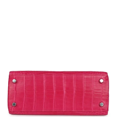 Hermes Kelly Retourne 25 Framboise Matte Alligator Palladium Hardware Hermes Kelly Retourne 25 Framboise Matte Alligator Palladium Hardware
