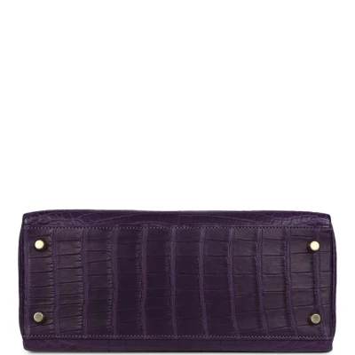 Hermes Kelly Retourne 28 Amethyst Matte Alligator Gold Hardware