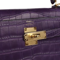 Hermes Kelly Retourne 28 Amethyst Matte Alligator Gold Hardware