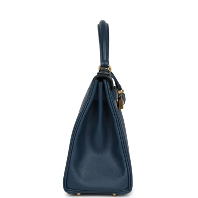 Hermes Kelly Retourne 28 Deep Bleu Evercolor Gold Hardware Hermes Kelly Retourne 28 Deep Bleu Evercolor Gold Hardware