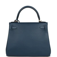 Hermes Kelly Retourne 28 Deep Bleu Evercolor Gold Hardware Hermes Kelly Retourne 28 Deep Bleu Evercolor Gold Hardware