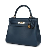 Hermes Kelly Retourne 28 Deep Bleu Evercolor Gold Hardware Hermes Kelly Retourne 28 Deep Bleu Evercolor Gold Hardware