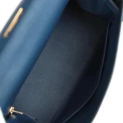 Hermes Kelly Retourne 28 Deep Bleu Evercolor Gold Hardware Hermes Kelly Retourne 28 Deep Bleu Evercolor Gold Hardware
