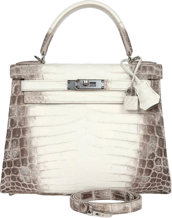 Hermes Kelly Retourne 28 Himalaya Matte Niloticus Crocodile Palladium Hardware