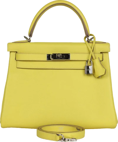 Hermes Kelly Retourne 28 Lime Evercolor Palladium Hardware Hermes Kelly Retourne 28 Lime Evercolor Palladium Hardware