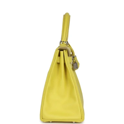 Hermes Kelly Retourne 28 Lime Evercolor Palladium Hardware Hermes Kelly Retourne 28 Lime Evercolor Palladium Hardware
