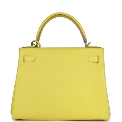 Hermes Kelly Retourne 28 Lime Evercolor Palladium Hardware Hermes Kelly Retourne 28 Lime Evercolor Palladium Hardware