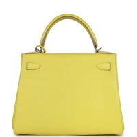 Hermes Kelly Retourne 28 Lime Evercolor Palladium Hardware Hermes Kelly Retourne 28 Lime Evercolor Palladium Hardware