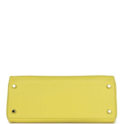 Hermes Kelly Retourne 28 Lime Evercolor Palladium Hardware Hermes Kelly Retourne 28 Lime Evercolor Palladium Hardware