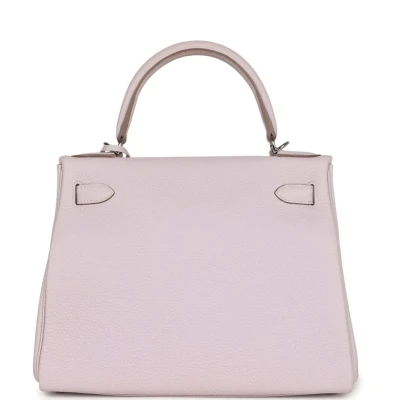 Hermes Kelly Retourne 28 Mauve Pale Clemence Palladium Hardware Hermes Kelly Retourne 28 Mauve Pale Clemence Palladium Hardware