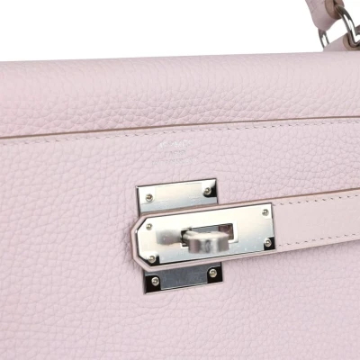 Hermes Kelly Retourne 28 Mauve Pale Clemence Palladium Hardware Hermes Kelly Retourne 28 Mauve Pale Clemence Palladium Hardware