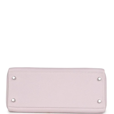 Hermes Kelly Retourne 28 Mauve Pale Clemence Palladium Hardware