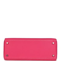 Hermes Kelly Retourne 28 Rose Tyrien Candy Epsom Palladium Hardware