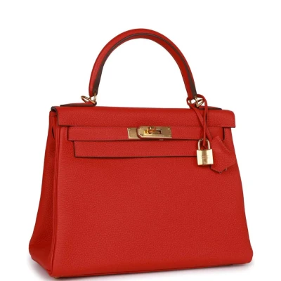 Hermes Kelly Retourne 28 Rouge Casaque Togo Gold Hardware Hermes Kelly Retourne 28 Rouge Casaque Togo Gold Hardware